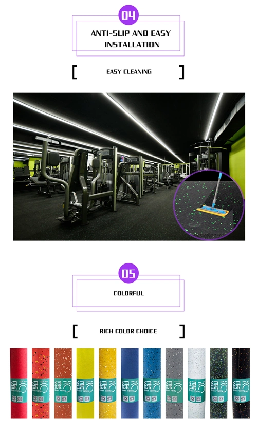 Factory Customized High Density Gym Gravity Zone Rubber Flooring Mat/Fitness Protective Flooring Recycle Rubber Mats