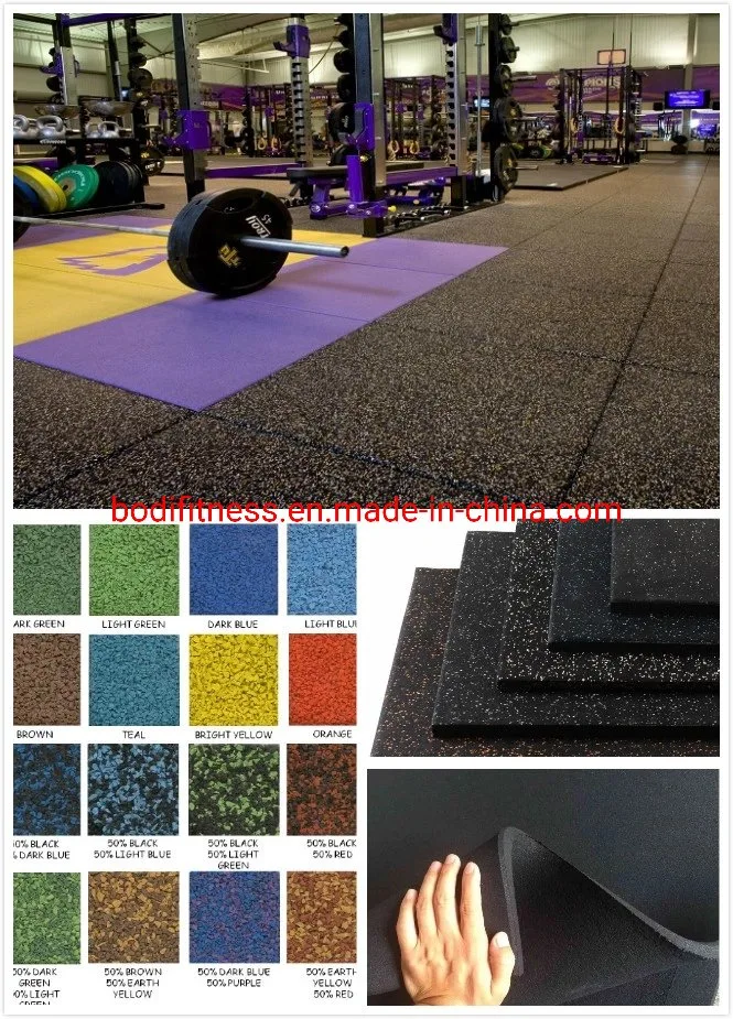 Outdoor Indoor Playground Rubber Tile / Fitness Rubber Mat / Gym Rubber Floor