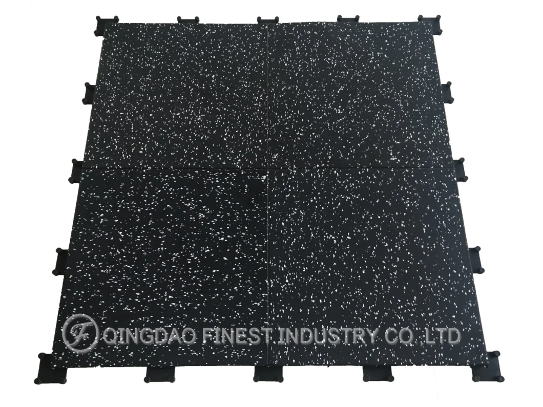 Premium New Poreless Compound EPDM Gym Rubber Floor Mat Tile Rubber Flooring with Clip for Fitness